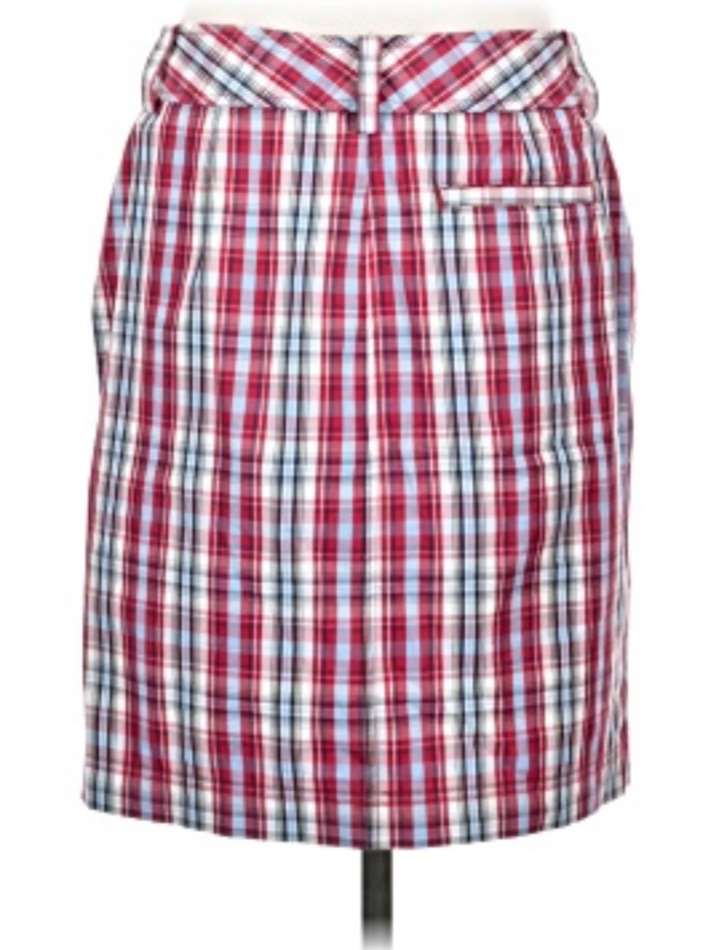 Chaps Red Plaid Pencil Skirt 100% Cotton Size 16